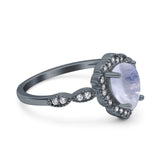 Vintage Style Pear Teardrop Natural Stone Ring