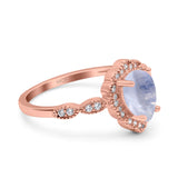 Vintage Style Pear Teardrop Natural Stone Ring