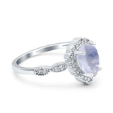 Vintage Style Pear Teardrop Natural Stone Ring