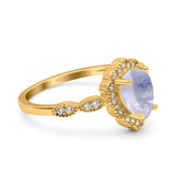 Vintage Style Pear Teardrop Natural Stone Ring