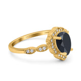 Vintage Style Pear Teardrop Natural Stone Ring