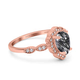 Vintage Style Pear Teardrop Natural Stone Ring