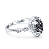 Vintage Style Pear Teardrop Natural Stone Ring