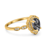 Vintage Style Pear Teardrop Natural Stone Ring