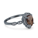 Vintage Style Pear Teardrop Natural Stone Ring