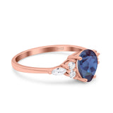 Vintage Style Pear Teardrop Natural Stone Ring