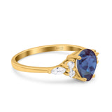 Vintage Style Pear Teardrop Natural Stone Ring