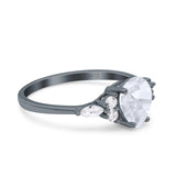 Vintage Style Pear Teardrop Natural Stone Ring