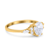 Vintage Style Pear Teardrop Natural Stone Ring