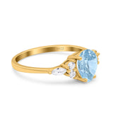 Vintage Style Pear Teardrop Natural Stone Ring