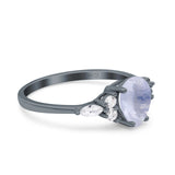 Vintage Style Pear Teardrop Natural Stone Ring