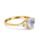 Vintage Style Pear Teardrop Natural Stone Ring