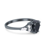 Vintage Style Pear Teardrop Natural Stone Ring