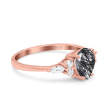 Vintage Style Pear Teardrop Natural Stone Ring