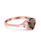 Vintage Style Pear Teardrop Natural Stone Ring