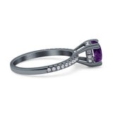 Art Deco Round Natural Stone Ring