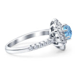 Art Deco Round Natural Stone Floral Ring
