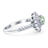 Art Deco Round Natural Stone Floral Ring