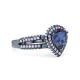 Vintage Style Pear Teardrop Natural Stone Ring