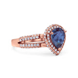 Vintage Style Pear Teardrop Natural Stone Ring