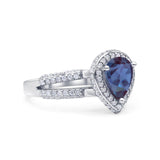 Vintage Style Pear Teardrop Natural Stone Ring