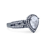Vintage Style Pear Teardrop Natural Stone Ring