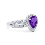 Vintage Style Pear Teardrop Natural Stone Ring