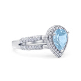 Vintage Style Pear Teardrop Natural Stone Ring