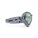 Vintage Style Pear Teardrop Natural Stone Ring