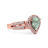 Vintage Style Pear Teardrop Natural Stone Ring