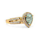 Vintage Style Pear Teardrop Natural Stone Ring