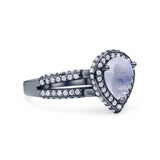 Vintage Style Pear Teardrop Natural Stone Ring