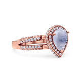 Vintage Style Pear Teardrop Natural Stone Ring