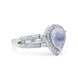 Vintage Style Pear Teardrop Natural Stone Ring