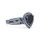 Vintage Style Pear Teardrop Natural Stone Ring