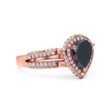 Vintage Style Pear Teardrop Natural Stone Ring