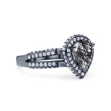 Vintage Style Pear Teardrop Natural Stone Ring