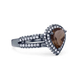 Vintage Style Pear Teardrop Natural Stone Ring