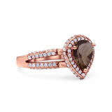 Vintage Style Pear Teardrop Natural Stone Ring