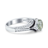 Two Tone Oval Natural Stone Ring