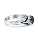 Two Tone Oval Natural Stone Ring