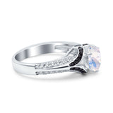 Two Tone Oval Natural Stone Ring