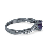 Twisted Infinity Round Natural Stone Ring