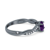 Twisted Infinity Round Natural Stone Ring