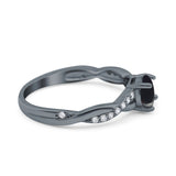 Twisted Infinity Round Natural Stone Ring