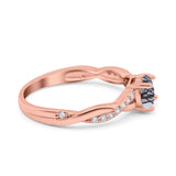 Twisted Infinity Round Natural Stone Ring