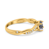 Twisted Infinity Round Natural Stone Ring