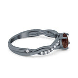 Twisted Infinity Round Natural Stone Ring