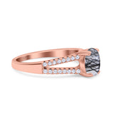 Oval Natural Stone Split Shank Ring