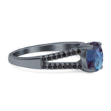 Oval Natural Stone Split Shank Ring